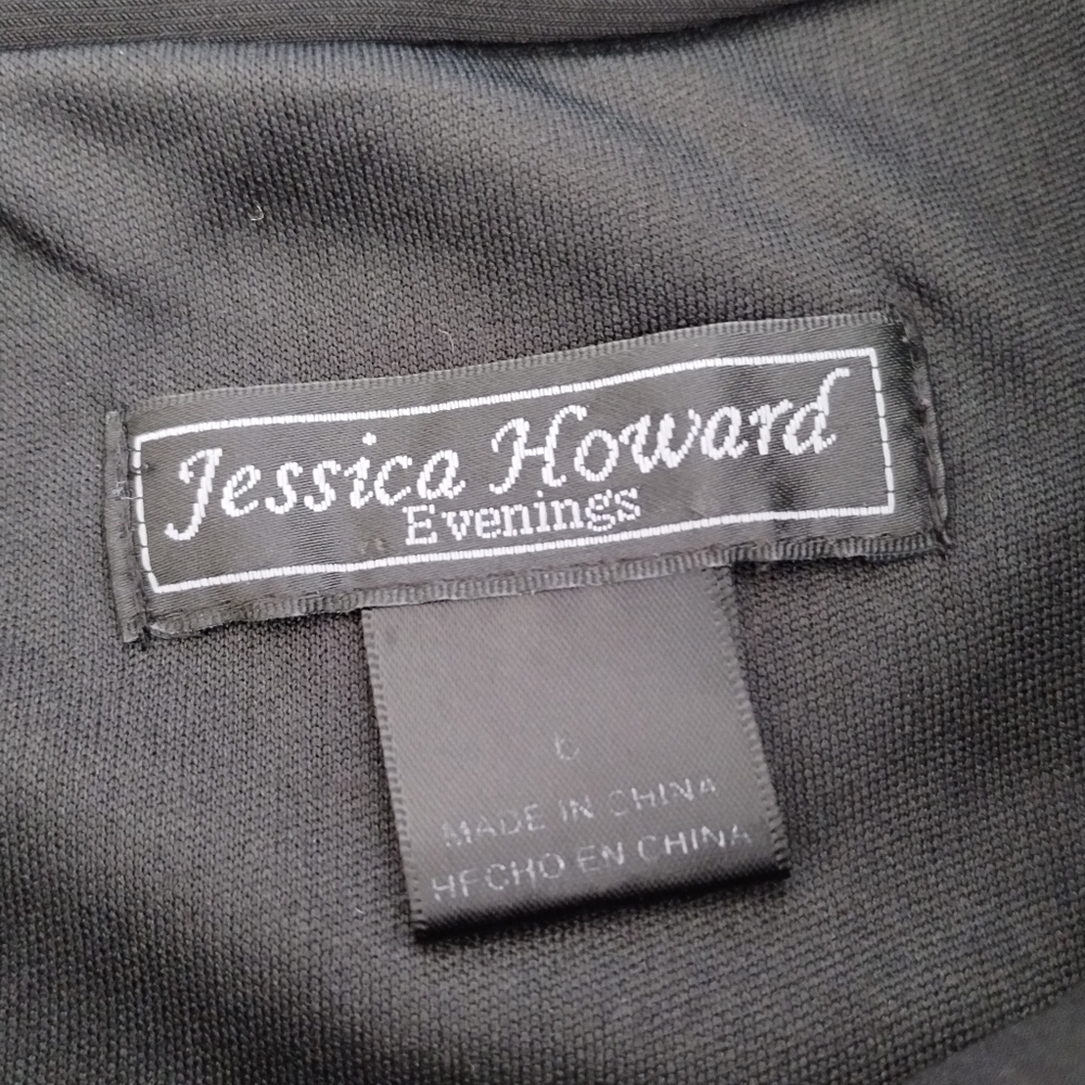 Jessica Howard Evenings Black Rosette Midi Dress Size 6 Women's Formal A-line - Picture 9 of 9